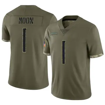 Nike Warren Moon Men's Limited Tennessee Titans Olive 2022 Salute To Service Jersey