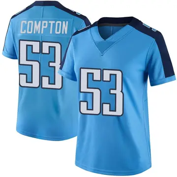Nike Will Compton Women's Limited Tennessee Titans Light Blue Color Rush Jersey