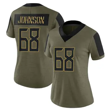 Nike Zack Johnson Women's Limited Tennessee Titans Olive 2021 Salute To Service Jersey